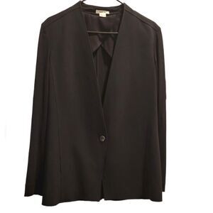 Helmut Lang size 8 Black Single Button Jacket blazer w mesh sleeves